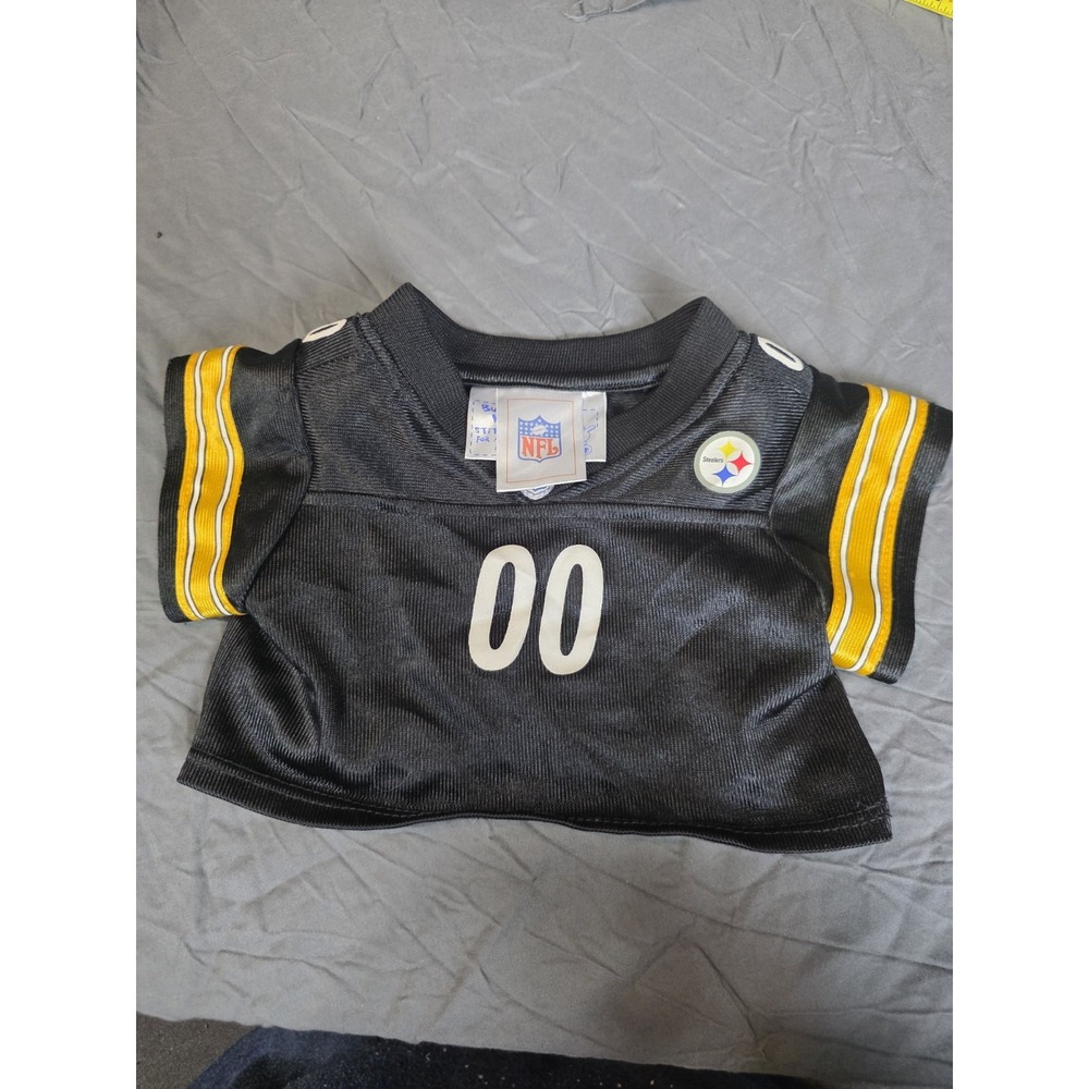 Build-A-Bear Pittsburgh Steelers NFL Jersey 00 Black Gold Plush Bear Clothing